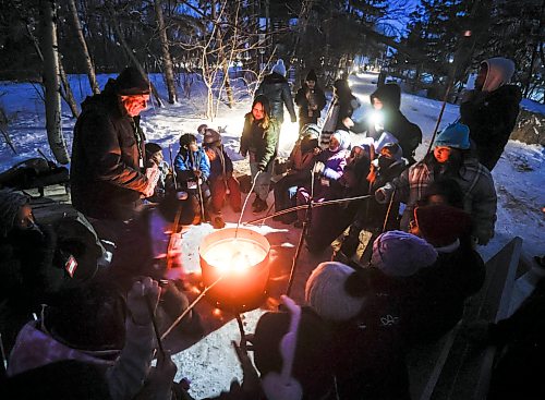 JOHN WOODS / FREE PRESS
Children from Rossbrook House and IRCOM toast marshmallows and take part in the eighth annual Cold City, Warm Hearts event at FortWhyte Tuesday, March 3, 2026. 

reporter: standup