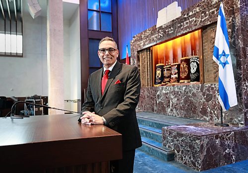 Ruth Bonneville Winnipeg Free Press 

Religion in the News Project 

Portrait of  Rabbi Carnie Shalom Rose, Senior Rabbi, Congregation Shaarey Zedek, Winnipeg.  

Photo taken in the main sanctuary with the ark that holds the Torah scrolls.  

March 4th,, 2026
