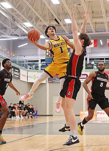 Travis Hamberger completed his final season as a Bobcat averaging 11.5 points per game and shooting 34 per cent from three-point range. (Tim Smith/The Brandon Sun)