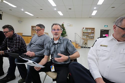 Former City of Brandon general manager of corporate services Cory Schermann goes over the high-level details of the city's 2024 proposed budget at a Ward 2 meeting at the North End Community Centre in January 2024. (Colin Slark/The Brandon Sun files)