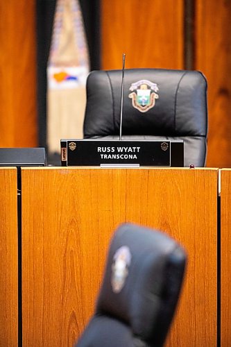 MIKAELA MACKENZIE / FREE PRESS
Russ Wyattճ seat at City Hall on Wednesday, March 25, 2026.
Free Press 2026