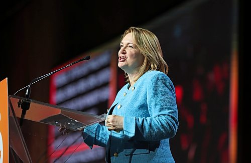 Ruth Bonneville  Free Press

Local NDP convention 

Canadian Labour Congress (CLC) President Bea Bruske, gives remarks during the opening speeches at the NDP Convention Friday. 

Welcoming speeches took place from various speakers including Manitoba Premier Wab Kinew, remarks from Canadian Labour Congress (CLC) President Bea Bruske,  MP Leah Gazan, and Dakota Plains First Nation Chief Donald Smoke at the fRBC Convention Centre Friday.

A large group of delegates from across the country will be voting on policy resolutions over the weekend.  

March 27th, 2026

