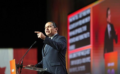 Ruth Bonneville Free Press
Local NDP convention
Manitoba Premier, Wab Kinew, gives energetic speech during opening remarks at the fRBC Convention Centre Friday.
Welcoming speeches took place from various speakers including Manitoba Premier Wab Kinew, remarks from Canadian Labour Congress (CLC) President Bea Bruske, MP Leah Gazan, and Dakota Plains First Nation Chief Donald Smoke at the fRBC Convention Centre Friday.
A large group of delegates from across the country will be voting on policy resolutions over the weekend.
March 27th, 2026