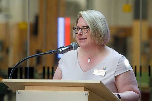 MIKE DEAL / WINNIPEG FREE PRESS
Dr. Christine Watson, RRC Polytech VP Academic, speaks during the announcement.
Fred Meier, RRC Polytech President and CEO, announces the creation of the Price Institute of Advanced Manufacturing and Mechatronics during an event at the RRC Polytech Notre Dame campus Wednesday morning.
A $10 million gift from the Price Family Foundation, over $3 million from the Government of Canada, and $4.86 million from the Province of Manitoba, for capital, program development, and ongoing operating costs.
See Martin Cash story
230628 - Wednesday, June 28, 2023.