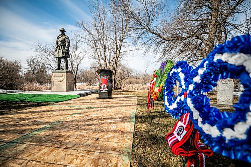 MIKAELA MACKENZIE / FREE PRESS
The rededication ceremony of the Bank of Montreal’s World War I memorial statue at Brookside Cemetery’s Field of Honour on Thursday, April 9, 2026.
For Scott Billeck story.
Free Press 2026