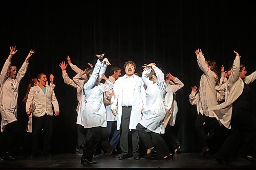 Cast members in Mecca Productions' presentation of "Young Frankenstein" run through a dress rehearsal at the Western Manitoba Centennial Auditorium on Wednesday evening. The musical opened Thursday and runs until Sunday. (Tim Smith/The Brandon Sun)
