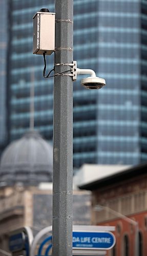 Ruth Bonneville  Free Press

Local Security Story 

CCTV camera on Hargrave and Portage Ave. 

Story is about being watched and recorded.  Including street CCTV cameras,  photo radar and police survellance cameras to  residential cameras, some with AI-powered facial recognition, with many installed after the Manitoba government’s 2024 security equipment rebate program.

Story by Conrad

April 8th,  2026
