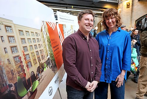 Ruth Bonneville  Free Press

LOCAL - PUBLIC ART FOR RAILSIDE AT THE FORKS

Photo of artists, Natalie Baird and Toby Gillies, who have been selected to create the second  PUBLIC ART FOR RAILSIDE AT THE FORKS taken during the design unveiling Thursday/ 

Story The Forks announce the artists and unveils the design for the second large-scale public art piece selected for Railside at The Forks on Thursday.

See story by Eva

April 9th,  2026
