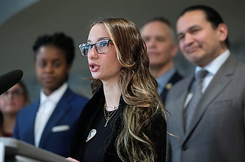 Ruth Bonneville Free Press
Local - Cardiac centre St. Boniface presser
Photo of Morgan Ross speaking at the presser on the new cardiac unit at St. B Friday. Her mother, 55-year-old Stacey Ross, died on January 16, 2026, following an 11-hour ER wait at Winnipeg’s St. Boniface Hospital. The family states Stacey's heart attack symptoms were overlooked, and she was previously sent home with a misdiagnosis despite severe pain.
Presser overview: Manitoba government re-establishes Cardiac Centre of Excellence in the Atrium, St. Boniface Hospital,
In attendance: Premier Wab Kinew
Health, Seniors and Long-Term Care Minister Uzoma Asagwara
Dr. Anita Soni, cardiologist, St. Boniface Hospital
Nicole Aminot, president and CEO, St. Boniface Hospital
April 10th, 2026
