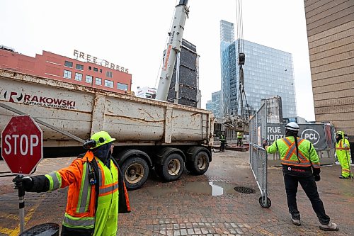 Ruth Bonneville  Free Press

Local Standup - Portage Place Dev

Work crews radically transform what used to be the centre court with clock tower of Portage Place  on Portage Ave. at Edmonton Street Tuesday.  

View looking south-east from Promenade.


April 14th,  2026
