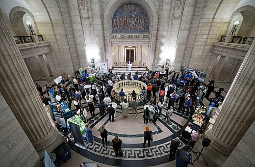 Ruth Bonneville Free Press
local - earth day at legislative building
Environment and Climate Change Minister, Mike Moyes, announces new funding toward climate related concerns in the Rotunda at the Legislative Building during Earth Day Celebrations Wednesday.
See story by Gabby
April 22nd, 2026