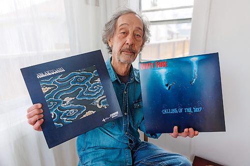 MIKE DEAL / FREE PRESS
Greg Gardner, a much-respected musician who's celebrating 60 years in the business after getting his start as a drummer for a touring band when he was 14. Gardner, whose dad was radio legend Cliff Gardner, is also a professional graphic designer. He's designed album covers for umpteen bands, and worked as a set designer on close to 80 movies. 
Gardner was a member of '80s new age group Amakudari (left) and has done art work for many bands including this Dirty Fuse album, Calling of the Deep (right).
Reporter: David Sanderson
260423 - Thursday, April 23, 2026.