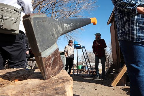 Barnes gives a tour of his maple syrup shack and evaporator on Thursday. This year, Barnes tapped 170 trees to collect sap and built a new sugar shack for his new evaporator. (Tim Smith/The Brandon Sun)