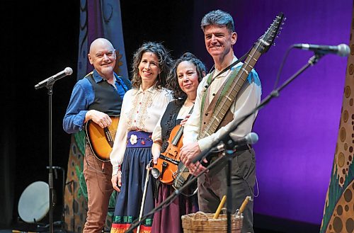 Ruth Bonneville Free Press
ENT Media Call - Rubaboo 
Photos during the media call of the cast of Rubaboo  - A Métis Cabaret, at Royal MTC John Hirsch Theatre,Wednesday.
Cast Rubaboo - A Métis Cabaret is a musical production created by and starring Métis singer-songwriter -
Andrea Menard (centre left) along with music director Robert Walsh (left), Karen Donaldson Shepherd (right) and Nathen Aswell (far right).
April 29th, 2026
