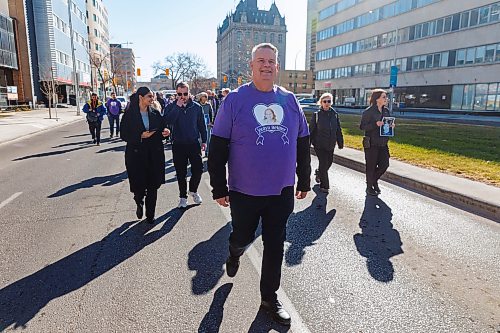 MIKE DEAL / FREE PRESS
MLA Wayne Balcaen (Brandon West) during the procession.
A procession of people affected by drunk driving, including relatives, friends and community supporters, join MADD Winnipeg  for a memorial procession from The Forks down Broadway to the Manitoba Legislative building, on the inaugural Victims of Impaired Driving Day in Manitoba. 
Reporter: Gabrielle Piche
260501 - Friday, May 01, 2026.