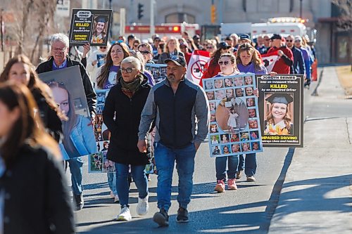 MIKE DEAL / FREE PRESS
A procession of people affected by drunk driving, including relatives, friends and community supporters, join MADD Winnipeg  for a memorial procession from The Forks down Broadway to the Manitoba Legislative building, on the inaugural Victims of Impaired Driving Day in Manitoba. 
Reporter: Gabrielle Piche
260501 - Friday, May 01, 2026.