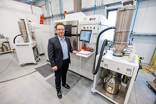 MIKE DEAL / FREE PRESS
Martin Petrak, President of Precision ADM, with one of the company’s EOS M 290’s which is an industrial 3D printer designed for metal additive manufacturing.
Precision ADM is a global engineering and manufacturing solutions provider that uses Additive Manufacturing, also known as 3D Printing, as a core technology, complemented by multi-axis machining to manufacture high value components and devices for the medical, aerospace, energy, and industrial sectors.
Reporter: Aaron Epp
260424 - Friday, April 24, 2026.