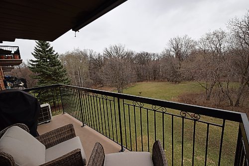 Todd Lewys / Free Press 
The view of the green space, trees and the Seine River from the south facing balcony is breathtaking.