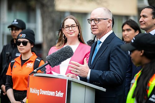 MIKAELA MACKENZIE / FREE PRESS
	
Mayor Scott Gillingham speaks at a downtown safety funding announcement at Stephen Juba Park on Thursday, May 21, 2026. 

For Joyanne story.
Free Press 2026
