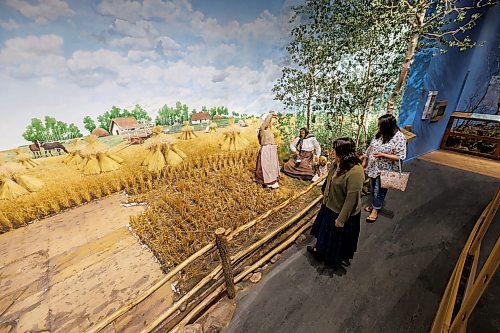 MIKE DEAL / FREE PRESS
Andrea and Courtland Lavallee came to the MB Museum because they wanted to get one last look at the diorama before it was completely removed.
The Manitoba Museum is in the process of taking down the Delta Marsh and Rye Farm diorama because along with wear-and-tear it has become difficult to maintain due to the presence of pests that are proving difficult to remove.
260521 - Thursday, May 21, 2026.