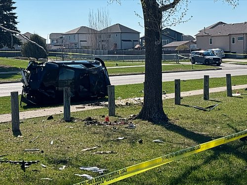 CHAD SCARSBROOK / FREE PRESS 
May 24, 2026
A man was airlifted to hospital after a single-vehicle rollover at Redonda Street and Victoria Avenue E. shortly before 2 a.m. Sunday. 