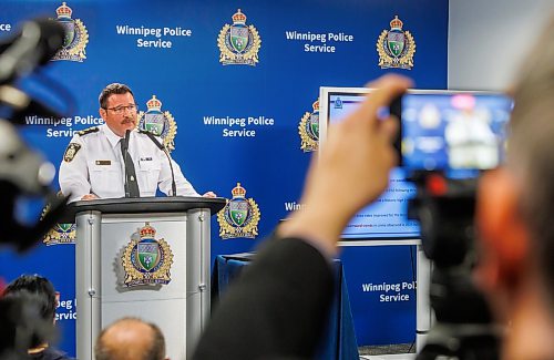 MIKE DEAL / FREE PRESS
WPS Chief Gene Bowers announces the release of the 2025 Statistical Report during a press conference at police HQ Wednesday morning. 
Reporter: Tyler Searly
260527 - Wednesday, May 27, 2026.