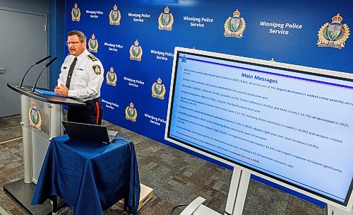 MIKE DEAL / FREE PRESS
WPS Chief Gene Bowers announces the release of the 2025 Statistical Report during a press conference at police HQ Wednesday morning. 
Reporter: Tyler Searly
260527 - Wednesday, May 27, 2026.