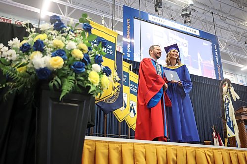 Graduates are presented with their degrees during Brandon University’s 2026 convocation for the Faculty of Science and the School of Music at the BU Healthy Living Centre on Thursday. (Tim Smith/The Brandon Sun)