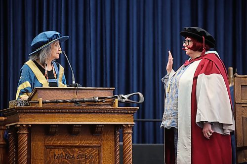 Christine Bovis-Cnossen, president and vice-chancellor for Brandon University, is installed as president on Thursday. (Tim Smith/The Brandon Sun)