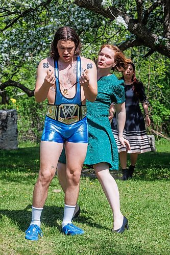 MIKE DEAL / FREE PRESS
Liam Dutiaume (left) as Orlando and Mallory James (right) as Rosalind.
Shakespeare in the Ruins production of As You Like It from June 4 to July 5 at the Trappist Monastery Provincial Heritage Park.
Reporter: Ben Waldman
260528 - Thursday, May 28, 2026.