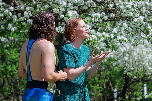 MIKE DEAL / FREE PRESS
Liam Dutiaume (left) as Orlando and Mallory James (right) as Rosalind.
Shakespeare in the Ruins production of As You Like It from June 4 to July 5 at the Trappist Monastery Provincial Heritage Park.
Reporter: Ben Waldman
260528 - Thursday, May 28, 2026.