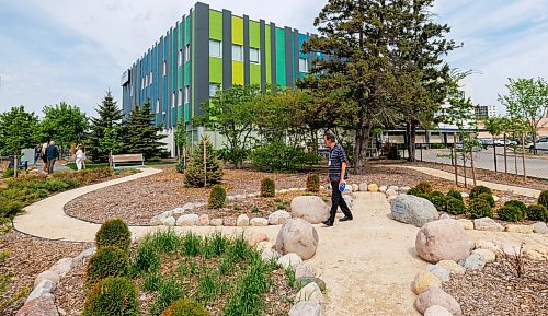 MIKE DEAL / FREE PRESS
Noah Erenberg. Senior Grants Officer, The Winnipeg Foundation, takes a stroll through the ACCESS Fort Garry Therapeutic Garden just before its grand opening ceremony at 135 Plaza Drive Friday. 
Standup
260529 - Friday, May 29, 2026.