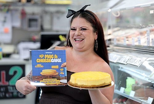 Ruth Bonneville  Free Press

ENT - KD cheescake

Linda Peters, manager at Goodies Bake Shop Ltd. holds KD cheesecake that taste like a sweet version of KD.  

See story on Kraft creating this recipe for local bakeries.  


June 8th,,  2026
