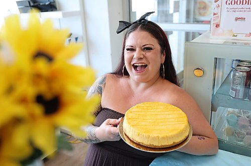 Ruth Bonneville Free Press
ENT - KD cheescake
Linda Peters, manager at Goodies Bake Shop Ltd. holds KD cheesecake that taste like a sweet version of KD.
See story on Kraft creating this recipe for local bakeries.
June 8th,, 2026