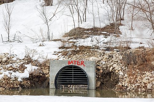 MIKE DEAL / WINNIPEG FREE PRESS
The sewer outlet on the Assiniboine River, located at 1740 Portage Avenue (Riverbend Outfall), where there has been 2340 mm combined sewer outfall.
More than 52 million litres of sewage has now spilled into the Assiniboine River due to a pipe repair, which the city appears to be having trouble fixing.
See Joyanne Pursaga story
220323 - Wednesday, March 23, 2022.