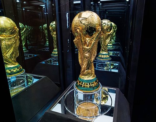 MIKE DEAL / FREE PRESS
The World Cup trophy up close.
The FIFA World Cup Trophy Tour makes a stop in Winnipeg Monday at Memorial Park.
Reporter: Julia-Simone Rutgers
260413 - Monday, April 13, 2026.
