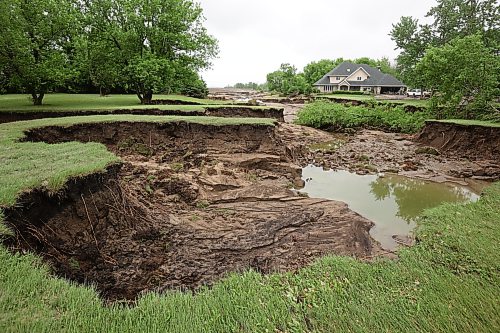 Widespread damage at Ian McKay’s home outside Minitonas on Wednesday caused by flooding earlier this week. (Tim Smith/The Brandon Sun)