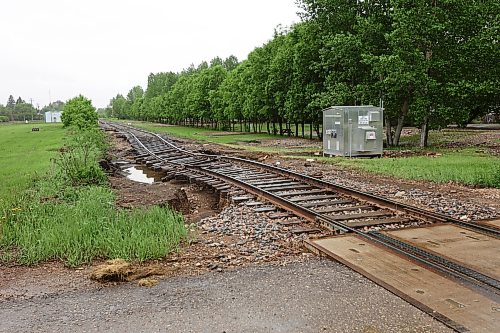 10062026
Damaged train tracks in Minitonas on Wednesday after the community was flooded earlier this week during sustained rains. (Tim Smith/The Brandon Sun)