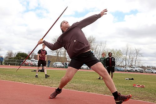 Elbert Maritz of the Crocus Plainsmen enters track and field provincials today as the favourite in varsity boys javelin. (Tim Smith/The Brandon sun)