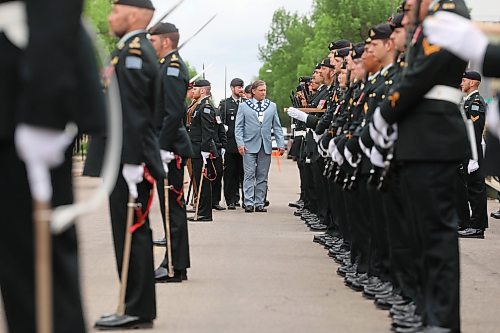 Brandon Mayor Jeff Fawcett inspects soldiers with the 1st Regiment, Royal Canadian Horse Artillery during Thursday's ceremony. (Tim Smith/The Brandon Sun)