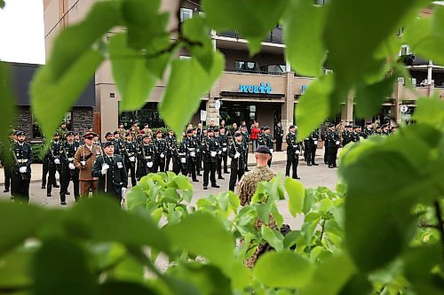 11062026
Soldiers with the 1st Regiment, Royal Canadian Horse Artillery take part in the Freedom of the City ceremony in front of Brandon City Hall on 9th Street on Thursday morning.
(Tim Smith/The Brandon Sun)