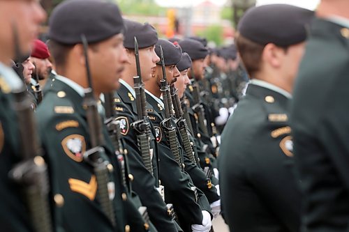 11062026
Soldiers with the 1st Regiment, Royal Canadian Horse Artillery listen as Brandon Mayor Jeff Fawcett speaks during the Freedom of the City ceremony in front of Brandon City Hall on 9th Street on Thursday morning.
(Tim Smith/The Brandon Sun)