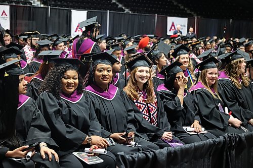 A total of 285 graduates of the Assiniboine College's Peters School of Business and Russ Edwards School of Agriculture & Environment attend the college's graduation ceremony on Friday morning in the main arena of Assiniboine Credit Union Place. (Abiola Odutola/The Brandon Sun)