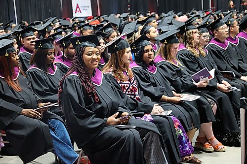 A total of 285 graduates of the Assiniboine College's Peters School of Business and Russ Edwards School of Agriculture & Environment attend the college's graduation ceremony on Friday morning in the main arena of Assiniboine Credit Union Place. (Abiola Odutola/The Brandon Sun)