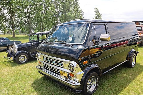 More than 70 vehicles are displayed on the football field at Crocus Plains Regional Secondary School during the school's annual car show on Friday afternoon. (Abiola Odutola/The Brandon Sun)