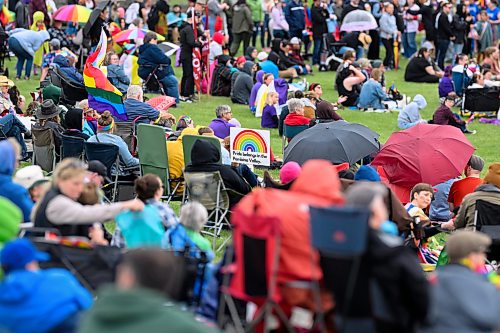 Mike Sudoma/Free Press
Signs which read pride belongs in the Pembina Valley were on display in the midst of hundreds of Manitobans taking part in Winkler Manitobas first official Pride celebration Saturday afternoon
June 13, 2026