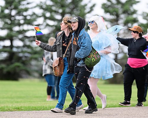 Mike Sudoma/Free Press
Hundreds of Manitobans hold signs and take part in Winkler Manitobas first official Pride March Saturday afternoon
June 13, 2026