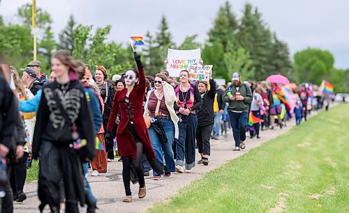 Mike Sudoma/Free Press
Hundreds of Manitobans hold signs and take part in Winkler Manitobas first official Pride March Saturday afternoon
June 13, 2026