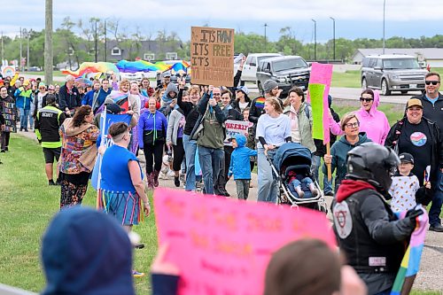Mike Sudoma/Free Press
Hundreds of Manitobans hold signs and take part in Winkler Manitobas first official Pride March Saturday afternoon 
June 13, 2026


