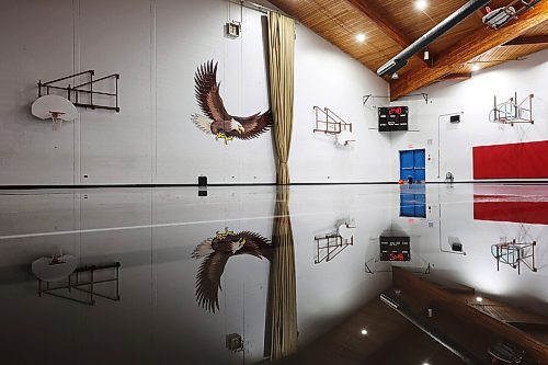 15062026
Water covers portions of the Sioux Valley Elementary School gymnasium on Monday. The school was heavily damaged in a storm on June 6th forcing the cancellation of classes for the approximately 340 kindergarten - grade eight students, just a few weeks before the end of the school year. 
(Tim Smith/The Brandon Sun)
